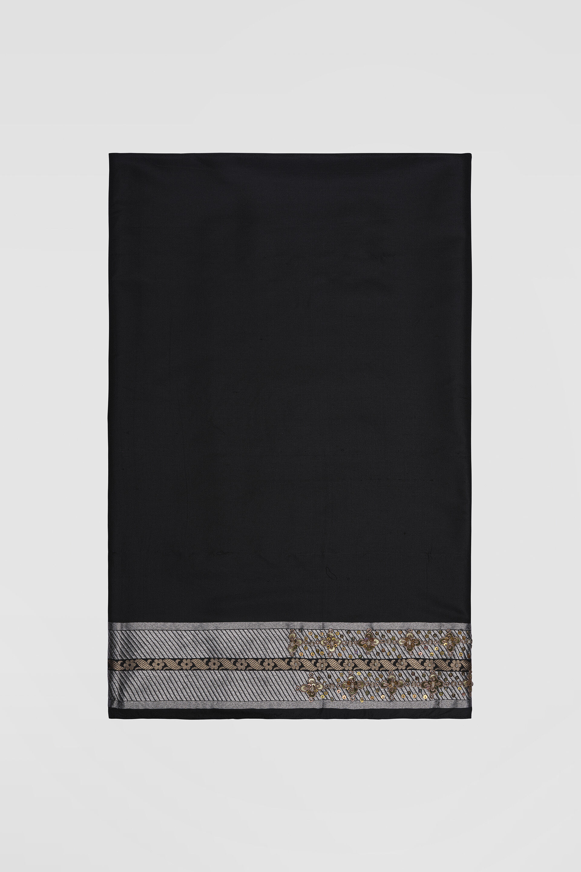 Bhaanavi Handwoven Benarasi Silk Saree - Black, Black, image 7